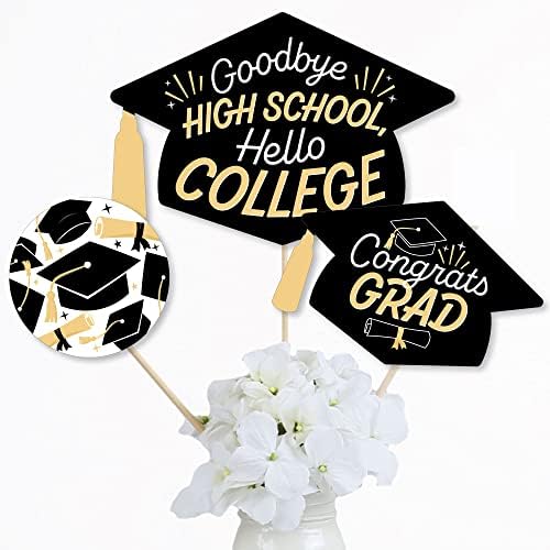 Big Dot of Happiness Goodbye High School, Hello College - Festas de graduação DIY Essentials, redemoinhos e pacote de decorações