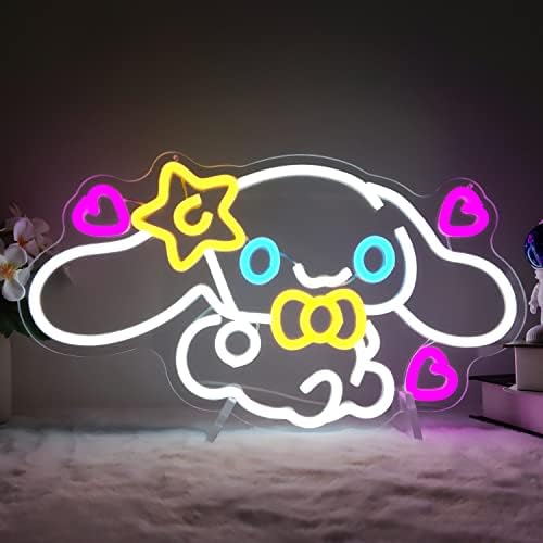 Cinnameroroll NEON SIGN Anime Neon LED Sinais de decoração de parede decoração de neon advertível sinais de luz para quarto