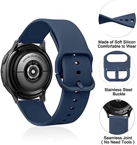 Wanme Bands Compatível com Samsung Galaxy Watch 5 Band 40mm 44mm, Galaxy Watch 5 Pro Bands 45mm, 20mm Silicone Sport Strap Substitui