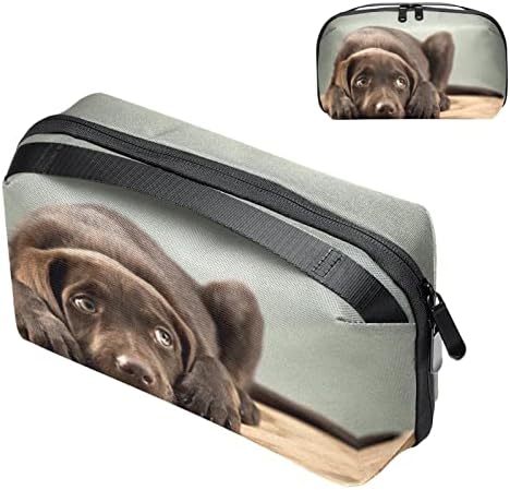 Organizador eletrônico, bolsa de cosméticos, organizador de viagens eletrônicas, bolsa de tecnologia, padrão de animal de cachorro