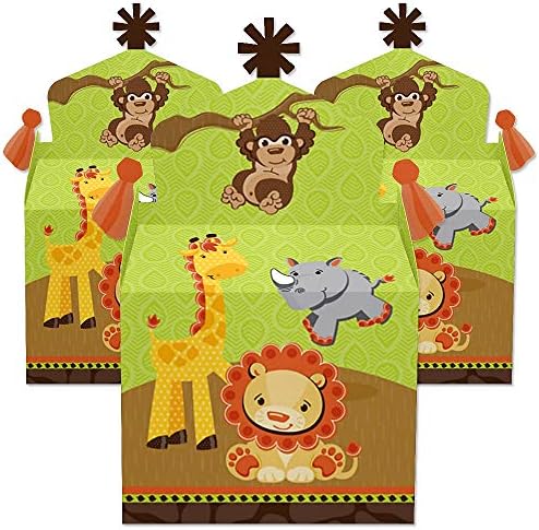 Big Dot of Happiness Funfari - Fun Salfari Jungle - Tratar favores da festa da caixa - chá de bebê ou festa de aniversário