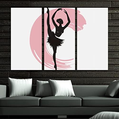 Arte de parede para sala de estar, pintura a óleo na tela grande mulher emoldurada bailarina bailarina dança ilustração