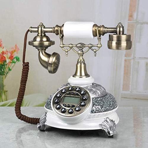XJJZS Telefone antigo europeu, telefones telefônicos retro vintage Classic Desk Phone linear com tempo real e ID do chamador