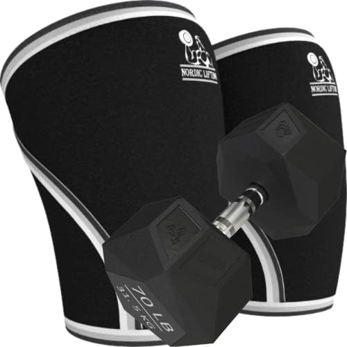 Mangas de joelho nórdicas de elevação pequenas - pacote preto com halteres prisma 70 lb