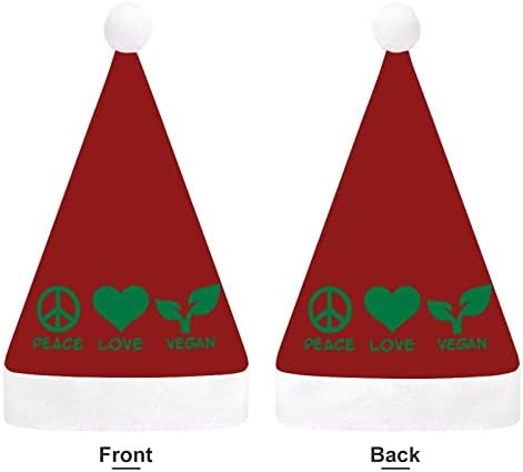 Peace Love Vegsn chapéu de Natal Papai Noel para adultos unissex Comfort Classic natal Cap para o feriado de festa de Natal