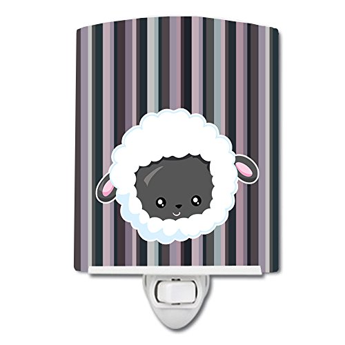Tesouros de Caroline BB6931CNL Black Sheep Lamb Face Ceramic Night Light, Compact, Ul certificado, ideal para quarto, banheiro,