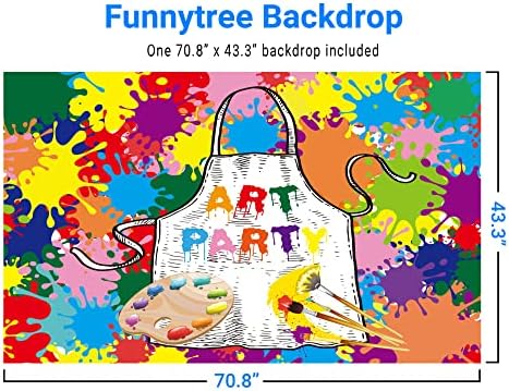 Funnytree Art Paint Party Baskdrops Crianças Artista Vestido de fundo de aniversário para uma bagunça pintura fotográfica de