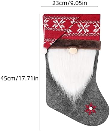 Garland Grabbers Christmas Stocking Gift Bag Gnome sem rosto Velho Decorações de Natal Pingente de Natal Ornamentos de Natal