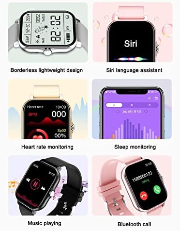 BZDZMQM Smart Watch for iPhone Android, smartwatch que pode ligar e enviar texto, IPS de 1,7 polegada IPS de teto completo da tela