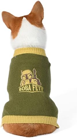 Guerra nas Estrelas para Animais de estimação O suéter de cachorro mandaloriano, pequeno | O suéter Mandalorian & Grogu para cães |