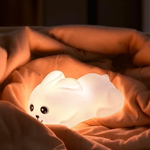 Luz noturna géneric para crianças, lâmpada de coelho de silicone