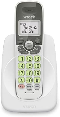VTECH VG101 DECT 6.0 Telefone sem fio para casa, exibição de retroilumos azul-brancos, botões grandes com iluminação de fundo,