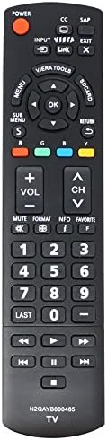 Substituição HDTV Controle remoto para Panasonic TC P50C2, TC P42C2, TC P50X1, TC L32C12 - Compatível com N2QAYB000485 TV PANASONO