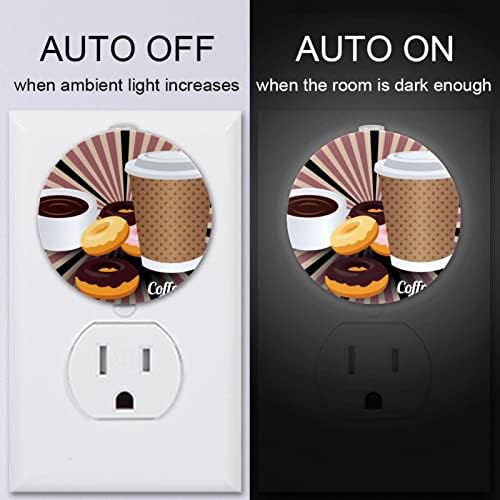 2 Pacote Plug-in Nightlight LED Night Light com Dusk-to-Dawn para o quarto de crianças, viveiro, cozinha, Hallway Coffee