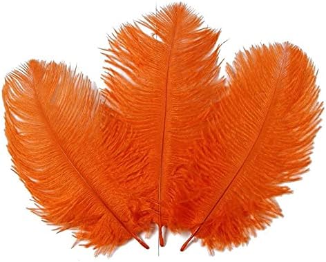 Zamihalaa 10pcs/lote laranja penas para artesanato 15-70cm/6-28 Feathers avestruz plumas de casamento