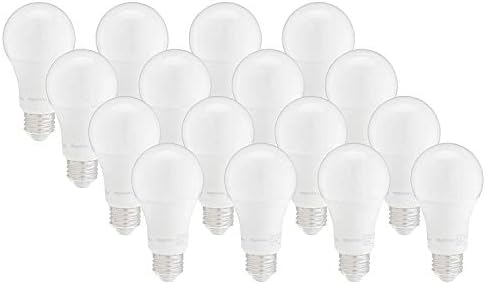 Basics 100W equivalente, branco macio, diminuído, 10.000 horas Lifetime, lâmpada LED A19 | 16 pacote