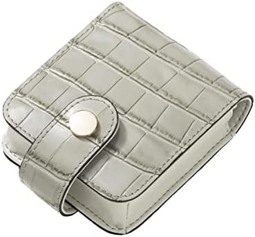 Caixa de batom de couro de cockatoo com suporte de maquiagem espelhado portátil saco de cosméticos portátil para mulheres