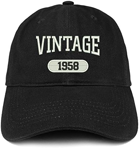 Trendy Apparel Shop Vintage 1958 Bordado 65º aniversário Capinho de algodão de ajuste relaxado