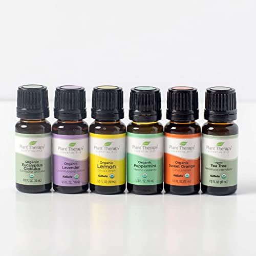 Terapia vegetal Top 6 Conjunto de óleo essencial orgânico - lavanda, hortelã -pimenta, eucalipto, limão, árvore de chá puro,