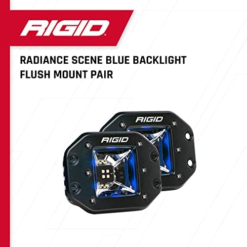 Indústrias rígidas - Luz de cena de brilho com luz de fundo azul, montagem nivelada, carcaça preta | Par