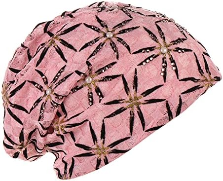 Turban para mulheres Capitão de cetim Tampa de pullover pérola Cap quimioterapia de pilha de várias coloridas