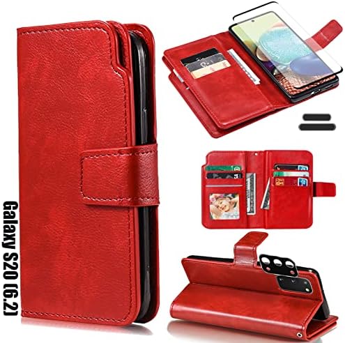 Lmdamz para Galaxy S20 Caixa de carteira de 6,2 polegadas [slots de 9 card] Id Bolsa de transporte de cartão de crédito