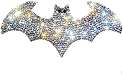 Strings silver bling decalque de carro de morcego, adesivo impermeável de cristal brilhante 4,5 '' de altura