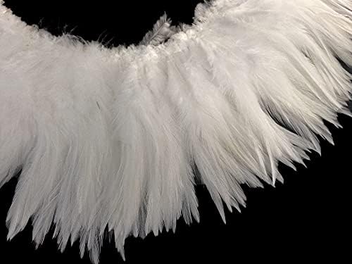 Faixa de 4 polegadas-4-6 ”Branco natural Torda de galo chinês Feathers Feathers Costum de Halloween Supplência de artesanato de empate
