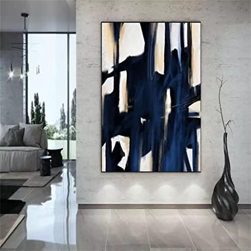 Yxbdn grande pintura à mão em preto e branco abstrato moderno paisagem pintura a óleo decoração de casa sem moldura obra de arte