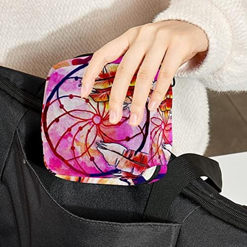 Boho Bohemia Dreamcatcher Pink Hippie Makeup Bag, bolsa de cosméticos, bolsa de higiene pessoal portátil para mulheres e