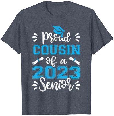 Camisas de formatura, graduando primo orgulhoso da camiseta sênior de 2023