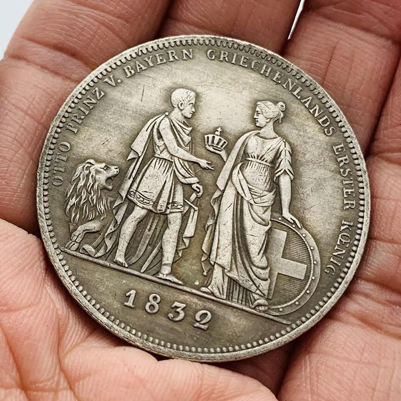 1832 Rei da Baviera Grega Rei Brass Antiga Coleção de Medalha de Prata Coin Coness Prata Moeda Comemorativa