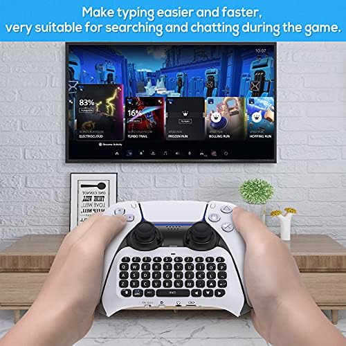 Teclado sem fio klipdasse para controlador PS5, bluetooth 3.0 mini chatpad mensagem jogo teclado teclado interno alto-falante