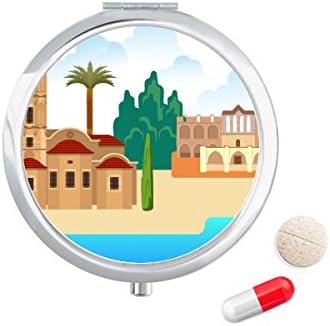 Chipre National Landmark Building Pill Case Medicine Caixa de armazenamento Distribuidor de contêineres