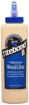 Cola de madeira resistente à água premium de Titebond II - 16 onça fluida