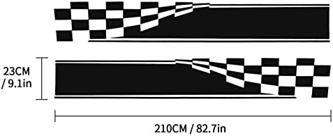 Ruiante Sports Racing Stripe Stickers Car Body Door Stripe lateral Lattice Decalques de vinil gráfico para todos os carros