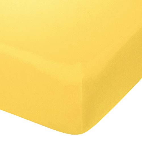 Folha de berço ajustada por microfibra ntbay e travesseiro infantil de fechamento de envelopes, amarelo