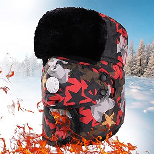 Proteção a quente de lã de lã de pescoço adulto camuflagem ao ar livre e chapéus de inverno à prova de vento com tampa
