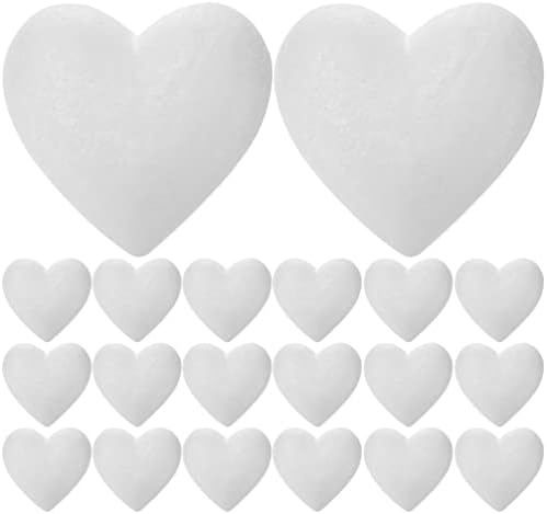 Tehaux Craft Foam Heart Ball 20pcs em forma de coração Poliestireno Coração para Modelagem de Artesanato DIY Decorações de Flores de Formação Decorações de Casamento 50mm