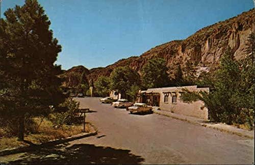 Frijoles Canyon Lodge Bandelier Monumento Nacional, Novo México NM Original Vintage Postal cartão