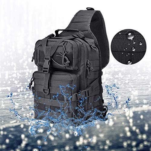Hopopower Tactical Sling Bag Pack Militar Rover Backpack EDC Bolsa de assalto EDC, resistente à água