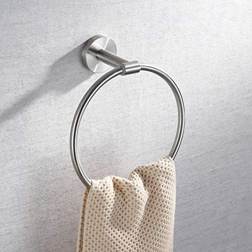 Anel de toalha de banheiro miyili Sus SU 304 Aço inoxidável Towel de mão redonda de toalha redonda Montada de parede