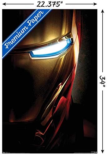 Trends International Marvel Iron Man - Pôster de parede de uma folha, 22.375 x 34, versão sem moldura premium