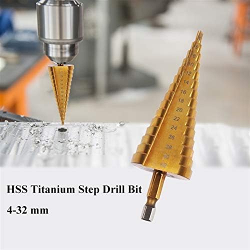 XMeifeits Etapa Drill 4-32 mm HSS T-itanium Bit de etapa com revestimento de itanium para metal de alta velocidade