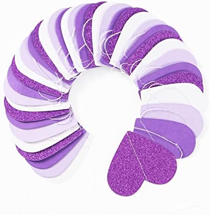 Purple Party Decoration-Day-Dia dos Namorados-Garlandes-52 pés de lavanda roxa Branco de aniversário Banner de aniversário Baby