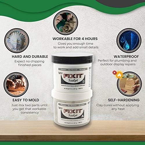 Fixit Sculpt 1 lb. Clay epóxi -O Kit de parte de todos os objetivos adesivos