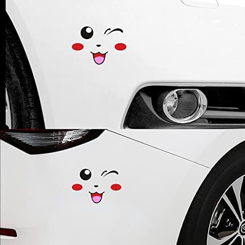 Adesivo de vinil de carro Sunjika Decalques engraçados Sorria o padrão de rosto para a porta do carro com capuz lateral capa do pára