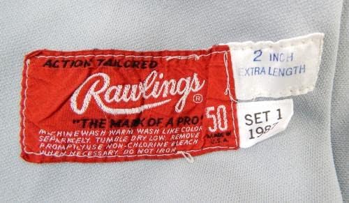 1987 California Angels Moose Stubing 47 Game usou Grey Jersey 50 DP22390 - Jerseys MLB usado de jogo MLB