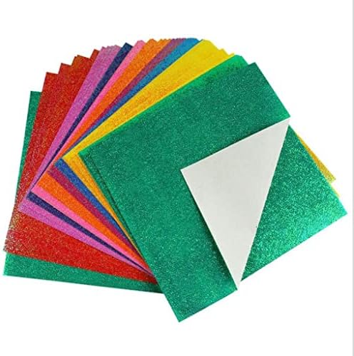 Yfqhdd 50pcs/conjunto de papel quadrado de origami lateral único brilho de papéis de cor sólidos e decoração artesanal de scrap.