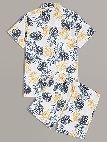 Roupas de duas peças de fdsufdy para homens camisa e shorts de impressão tropical